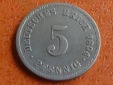Deutschland Kaiserreich 5 Pfennig 1894 J, seltener Jahrgang