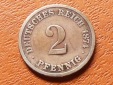 Deutschland Kaiserreich 2 Pfennig 1874 C seltener Jahrgang