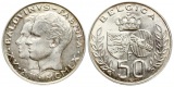 Belgien: Baudouin, 50 Francs 1960, auf die Hochzeit, 12,5 gr. ...