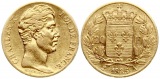     Frankreich: Charles X., 20 Franc 1825 A, GOLD, 6,45 gr. 900er