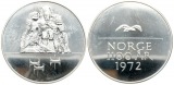 Norwegen: Grosse Silbermedaille von 1972, 50 gr. 925 Silber (4...