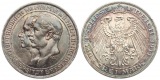 Preussen: Wilhelm II., 3 Mark 1911, Uni Breslau, wunderbare Re...
