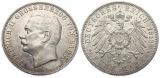 Kaiserreich/Baden: Friedrich II., 5 Mark 1913, hübsche Patina!
