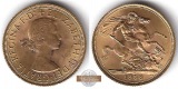 Grossbritannien Sovereign 1958  MM-Frankfurt Feingold: 7,32g