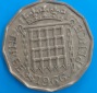 European  coin Elizabeth 1966  THREE pence circulated