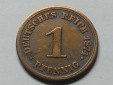 Deutschland Kaiserreich 1 Pfennig 1874 E seltener Jahrgang. To...