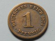 Deutschland Kaiserreich 1 Pfennig 1874 G seltener Jahrgang