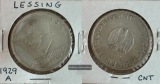 Deutsches Reich, Weimarer Republik. 5 Reichsmark 1929 A Lessin...