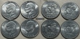 USA, 4x 1 Dollar 1972 Eisenhower  FM-Frankfurt   Feinsilber: 3...