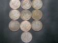 10 x 5 Reichsmark versch. Jahrgänge; 12,5 g 900er Silber/Mün...