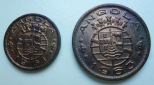 Angola 50 Centavos 1961 und 1 Escudo 1963 Kolonie Portugal