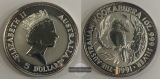 Australien,  5 Dollar 1991  Kookaburra  FM-Frankfurt  Feinsilb...