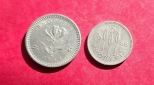 RHODESIEN 5c 1964 (6d) & 3 Pence 1968  ***fast unzirkuliert***