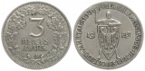 Weimarer Republik: 3 Mark 1925 A (Berlin), Rheinlandfeier, J 321