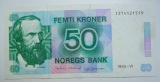 Norwegen 50 Kroner / Kronen 1995 A.O. Vinje sehr schön