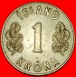 Ⰶ GROSSBRITANNIEN (1957-1975): ISLAND ★ 1 KRONA 1957 4 GEI...