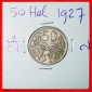 Ⰶ DOPPELKREUZ (1921-1931): TSCHECHOSLOWAKEI ★ 50 HELLER 19...