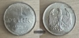 Weimarer Republik, 1 Mark 1924 A  FM-Frankfurt    Feinsilber: ...