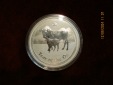 1 Dollar Australien 2009 Lunar II Ochse Silbermünze 1 Oz 999e...