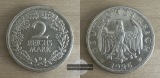 Weimarer Republik, 1919-1933.  2 Reichsmark 1926 D  FM-Frankfu...