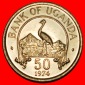 * GROSSBRITANNIEN (1966-1974): UGANDA ★ 50 CENT 1974 KRANICH...