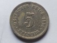 Deutschland Kaiserreich 5 Pfennig 1892 E, seltener Jahrgang