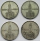 Deutsches Reich: 4 x 2 Mark Garnisonkirche mit Datum 1934 (A +...