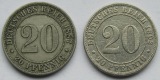 Kaiserreich: 2 x 20 Pfennig 1887 A + 1892 A