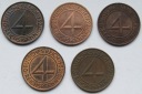 Weimarer Republik: 5 x 4 Pfennig 1932 A