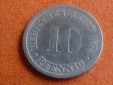 Deutschland Kaiserreich 10 Pfennig 1873 G, seltener Jahrgang.