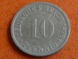 Deutschland Kaiserreich 10 Pfennig 1898 G, seltener Jahrgang.