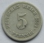 Kaiserreich: 5 Pfennig 1891 E