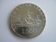 500 Lire Italien 1961 Flotte Kolumbus Silbermünze 835er Silber