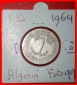 Ⰶ GROSSBRITANNIEN: ALGERIEN ★1 DINAR 1383-1964 FEHLER HALB...