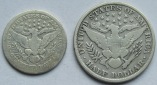 USA Vereinigte Staaten: 1/4 Dollar 1910 D + 1/2 Dollar 1906