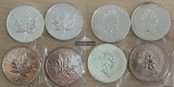 Kanada 4x 5 Dollar 1990 Maple Leaf   FM-Frankfurt    Feinsilbe...