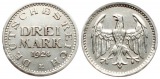 Weimarer Republik: 3 Mark 1924 E, Silber, J. 312, siehe Bilder