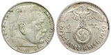 Deutschland: III. Reich, 2 Mark 1934 G, Paul von Hindenburg, 8...