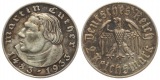 Deutschland: III. Reich, 2 Mark 1933 A, auf Martin Luther, sch...