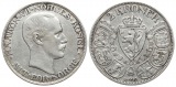 Norwegen: Håkon VII., 2 Kroner 1913, Silber mit schöner Pati...