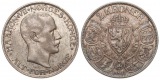 Norwegen: Håkon VII., 2 Kroner 1910, Silber mit schöner Pati...