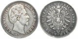 Bayern: Ludwig II., 5 Mark 1975 D, wunderschöne Patina, Silber!