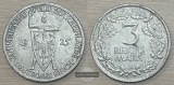 Weimarer Republik, 1919-1933. 3 Reichsmark 1925 A, Rheinland. ...