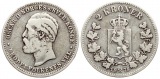 Norwegen: Oskar II., 2 Kroner 1877, Silber mit schöner Patina...