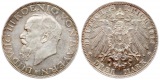 Bayern: Ludwig III., 3 Mark 1914 in Top-Erhaltung und schöner...