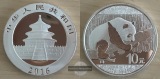 China  10 Yuan 2016 Panda   FM-Frankfurt  Feinsilber: 31,1g