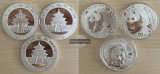 China 3x 10 Yuan 2001-2003 Panda   FM-Frankfurt  Feinsilber: 93g