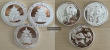 China 3x 10 Yuan 2004-2006 Panda   FM-Frankfurt  Feinsilber: 93g