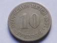 Deutschland Kaiserreich 10 Pfennig 1891 G, seltener Jahrgang