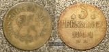 Deutschland  3 Pfennig  1864 Überseehafen Rostock FM-Frankfur...